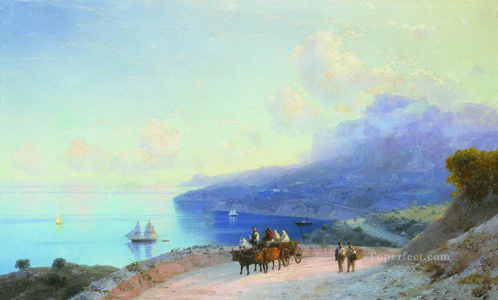 Costa del mar costa de Crimea cerca de Ai Petri 1890 Romántico Ivan Aivazovsky ruso Pintura al óleo